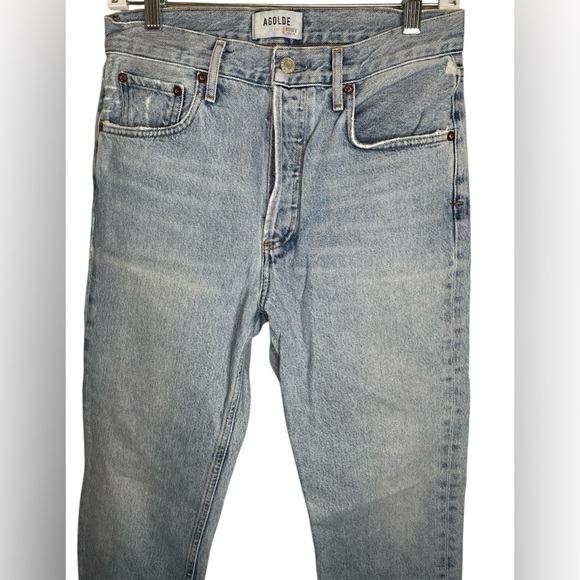 AGOLDE Ripley High Rise Straight Leg Ankle Jeans in Riptide Size 25 Button Fly - Picture 5 of 12